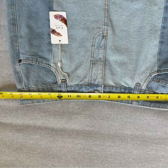 NWT women’s Chelsea & violet color block denim jean mini skirt size 29/w… - Picture 9 of 10